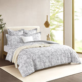 Renee Taylor Sigma Jacquard Quilt / Duvet Cover Set Super King Charcoal