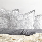Renee Taylor Sigma Jacquard Quilt / Duvet Cover Set King Charcoal