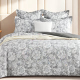 Renee Taylor Sigma Jacquard Quilt / Duvet Cover Set Super King Charcoal