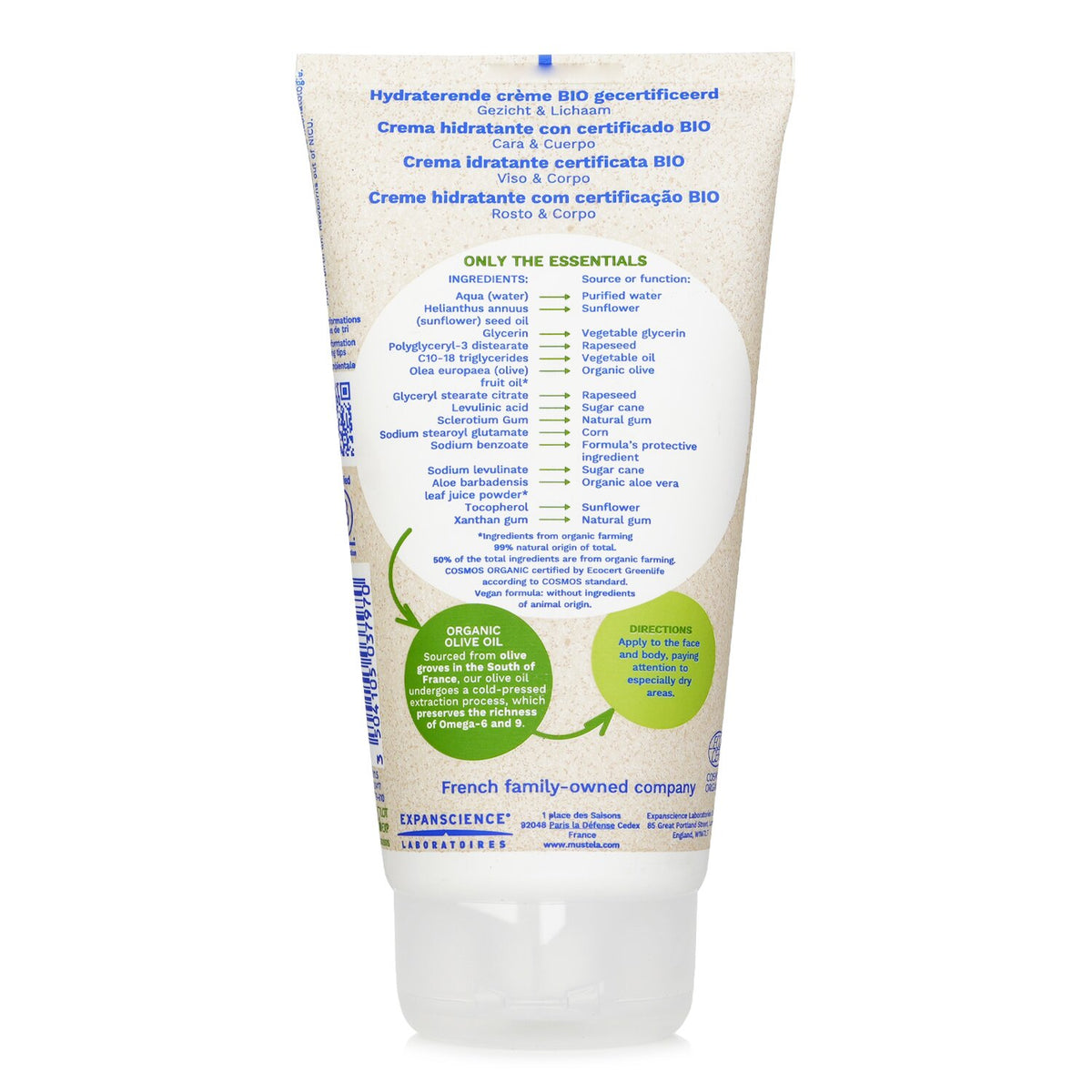 Mustela Organic Hydrating Face And Body Cream with Olive Oil (Fragrance Free) 15