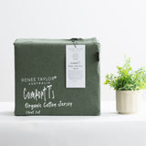 Renee Taylor Comfort Organic Cotton Sheet Set Long Single Olive