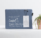 Renee Taylor Comfort Organic Fitted Sheet & Pillowcase -  King Single Ink
