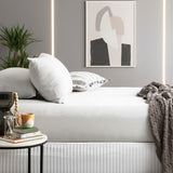 Renee Taylor Comfort Organic Fitted Sheet & Pillowcase -  Double Grey Marle