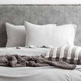 Renee Taylor Comfort Organic Fitted Sheet & Pillowcase -  Double Grey Marle