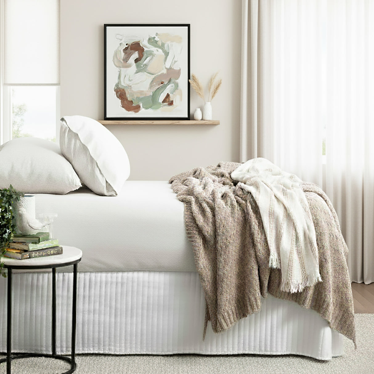 Renee Taylor Comfort Organic Fitted Sheet & Pillowcase -  Single Ecru