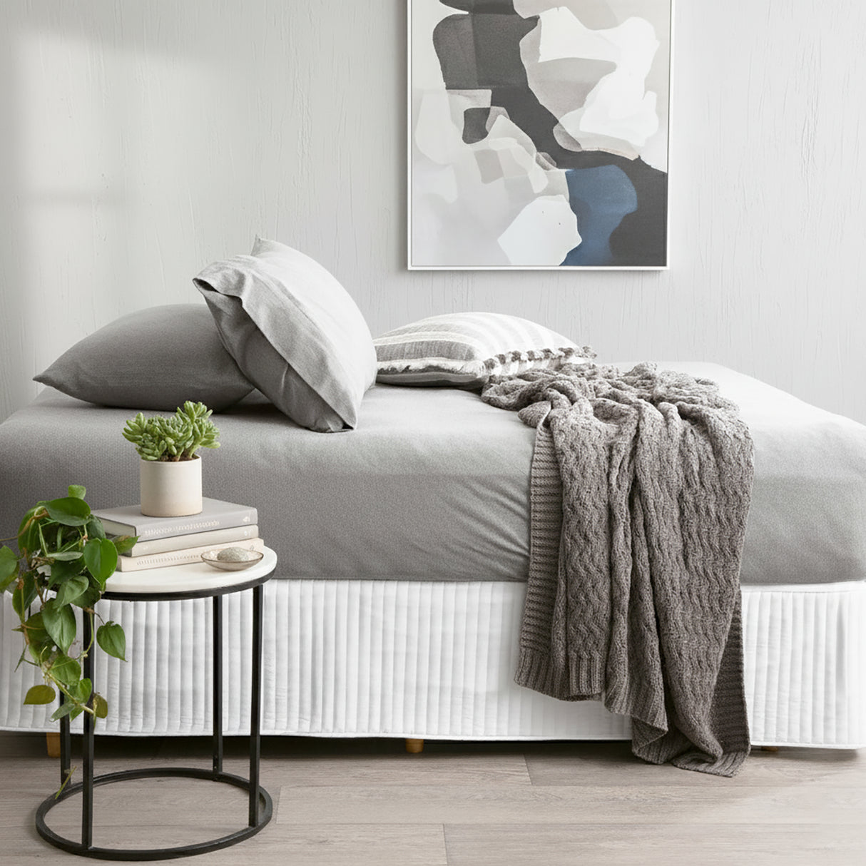 Renee Taylor Comfort Organic Fitted Sheet & Pillowcase -  Queen Charcoal