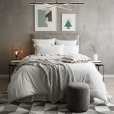 Renee Taylor Comfort Organic Cotton Quilt Cover Set Double Grey Marle