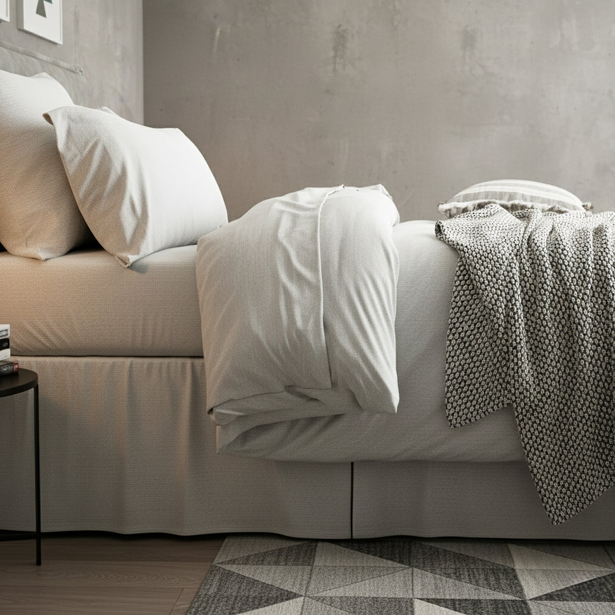 Renee Taylor Comfort Organic Cotton Quilt Cover Set Double Grey Marle