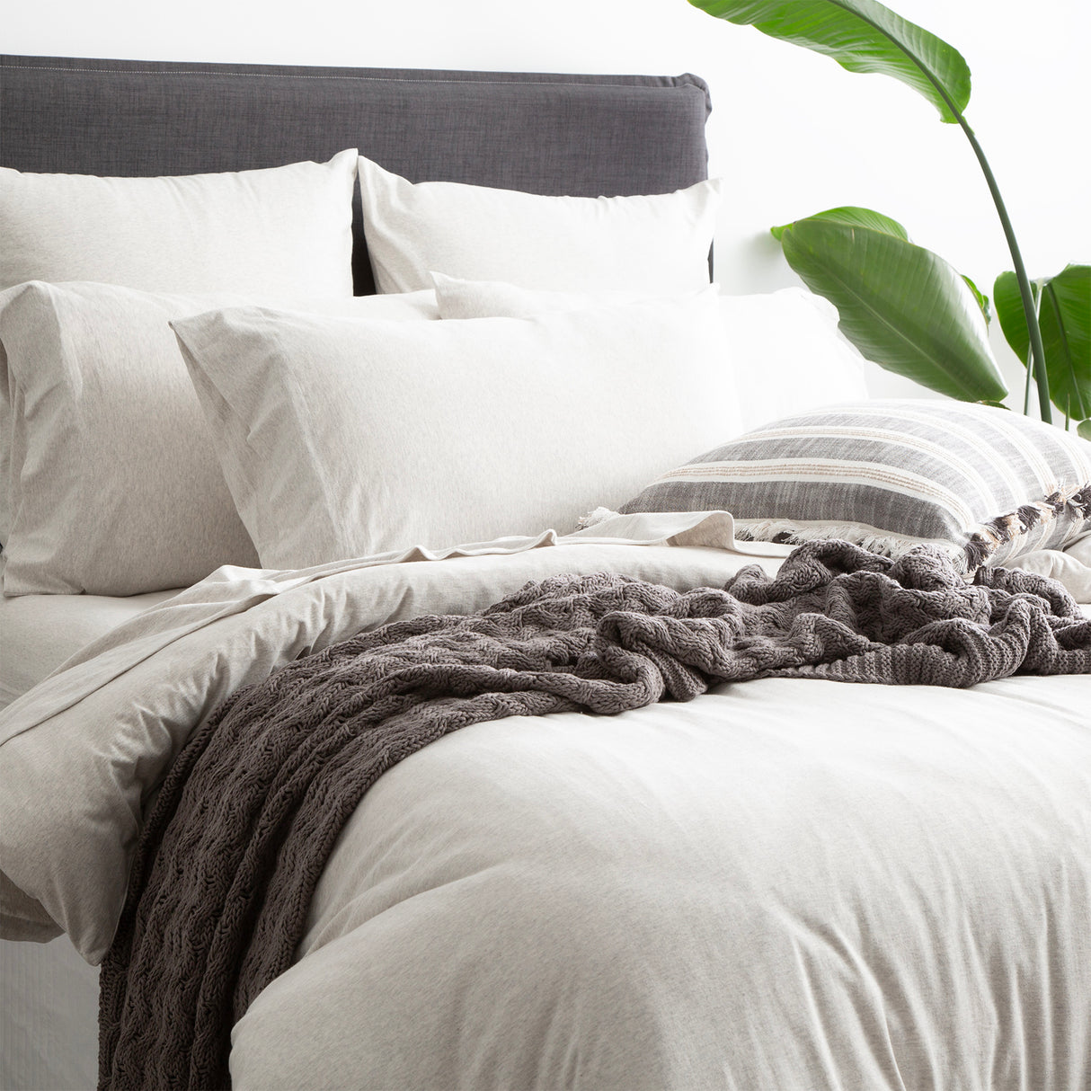 Renee Taylor Comfort Organic Cotton Quilt Cover Set Single Ecru