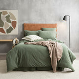 Renee Taylor Comfort Organic Cotton Quilt Cover Set King Olive