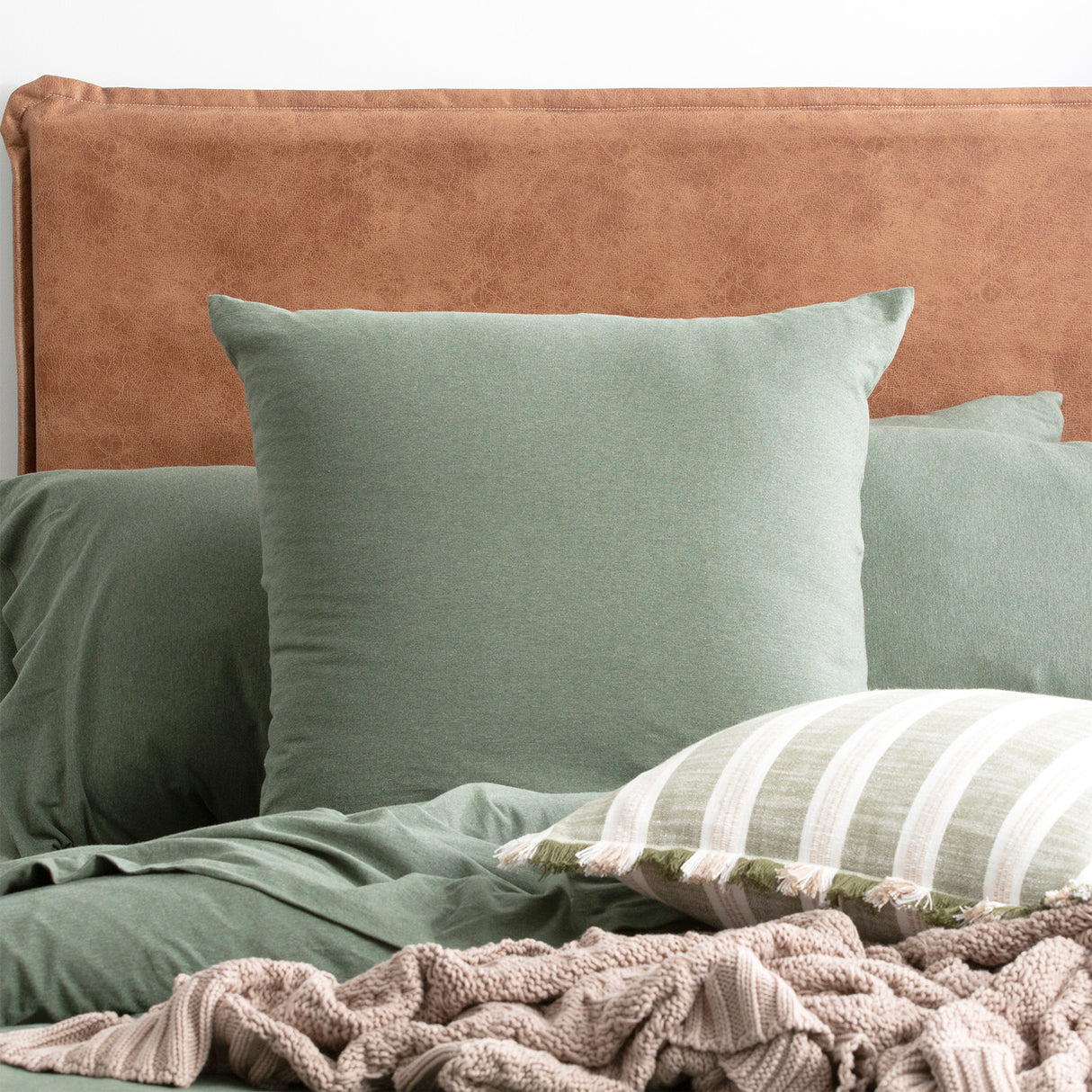 Renee Taylor Comfort Organic Cotton Euro P/Case Olive