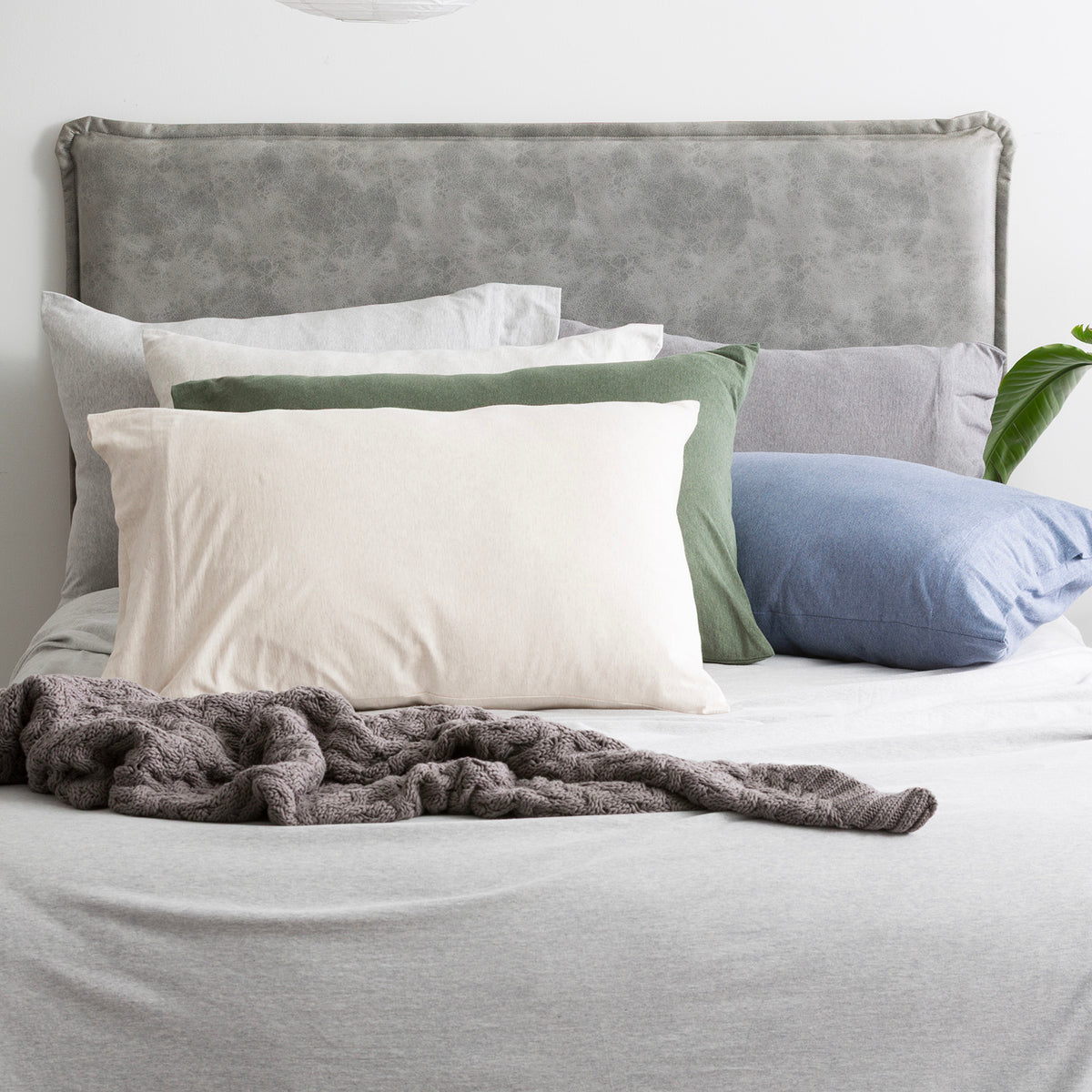 Renee Taylor Comfort Organic Cotton Quilt Cover Set Double Grey Marle