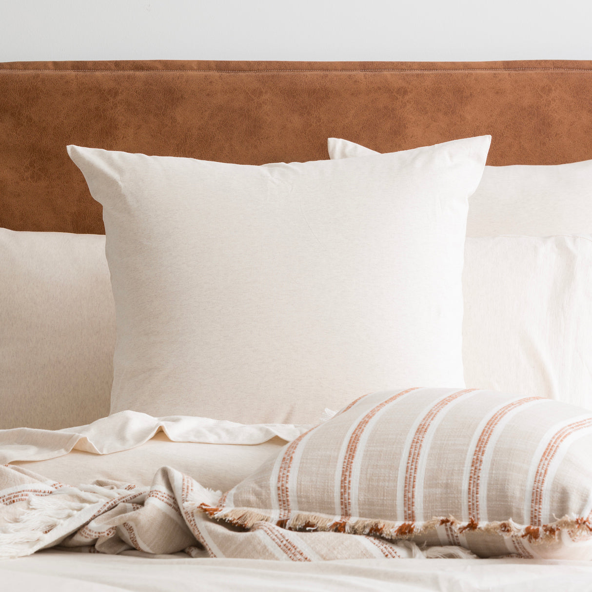 Renee Taylor Comfort Organic Cotton Euro P/Case Oatmeal