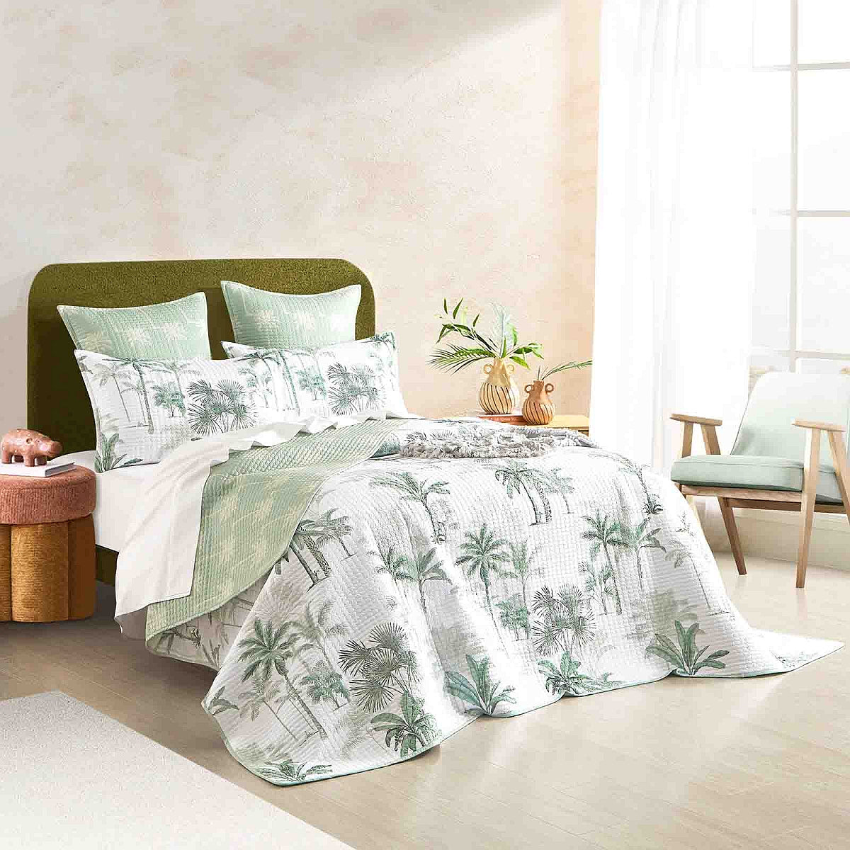 Renee Taylor Marbella Quilted Reversible Coverlet Set Single/Double