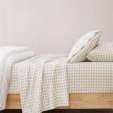 Renee Taylor Bran Gingham Patterned Cotton Sheet Set King Single
