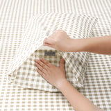 Renee Taylor Bran Gingham Patterned Cotton Sheet Set King Single