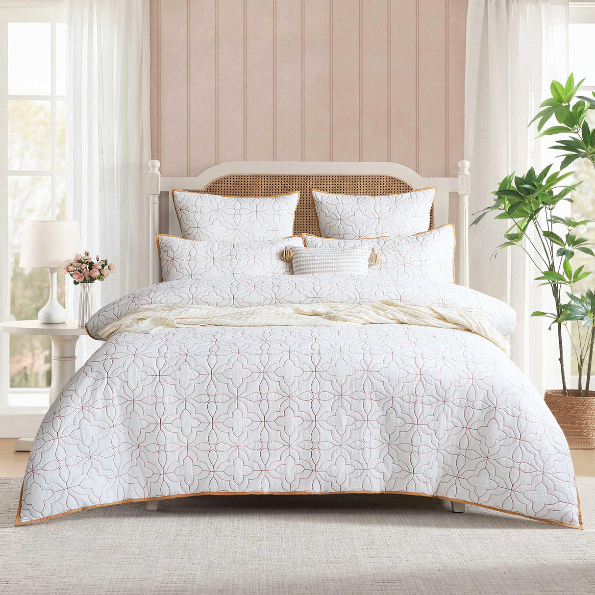 Renee Taylor Solaris Cotton Quilted Quilt Cover Set Super King
