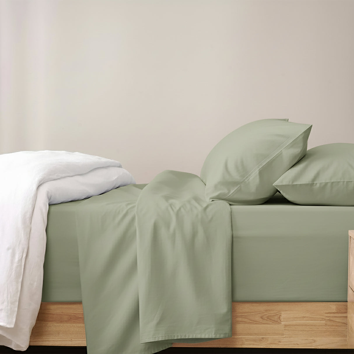 Renee Taylor 400 Thread Count Egyptian Cotton Sheet Set Deep King Basil