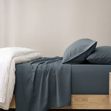 Renee Taylor 400 Thread Count Egyptian Cotton Standard Pillow Pair Steel Blue