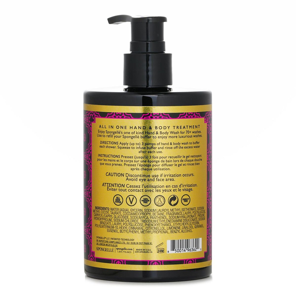 Spongelle - Hand & Body Wash - Bulgarian Rose  - 325ml/11oz