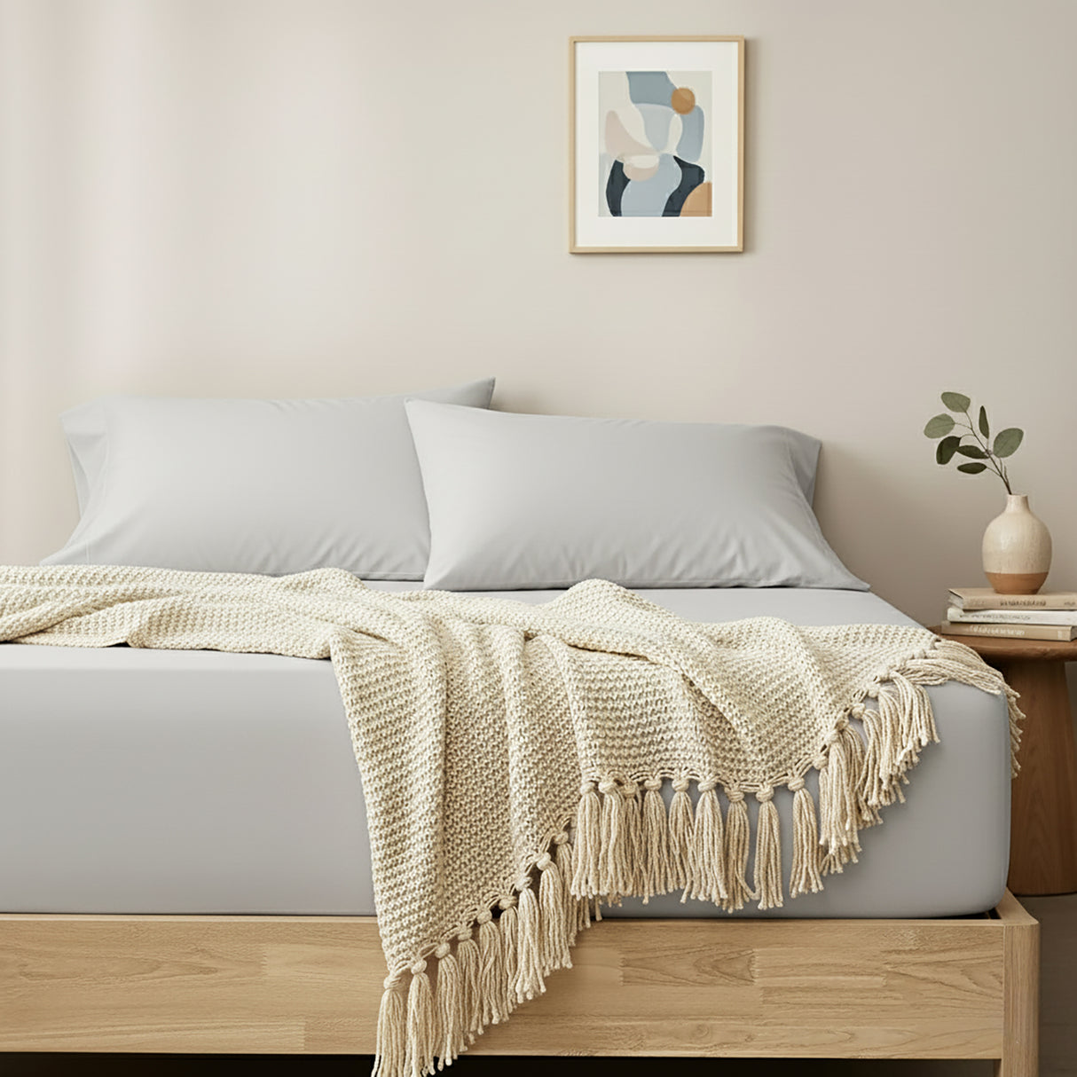 400 Thread Count Egyptian Cotton Fitted & Pillow Case  King Single Antarctica