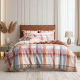 Renee Taylor Textured Cotton Slub Reversible Quilt Cover Set King Miranda Check