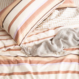 Textured Cotton Slub Reversible Quilt Cover Set Queen William Stripe
