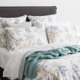 Renee Taylor Textured Cotton Slub Reversible Quilt Cover Set Queen Floral Vine