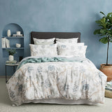 Textured Cotton Slub Reversible Quilt Cover Set Super King Floral Vine