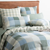 Renee Taylor Textured Cotton Slub Reversible Euro P/Case Jackson Check