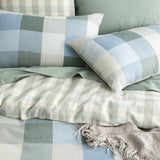Renee Taylor Textured Cotton Slub Reversible Quilt Cover Set King Jackson Check
