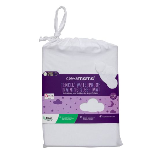 Tencel Toilet Training Sleep Mat 90x70 Cm - White - ClevaMama