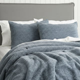 Cloud Linen  Stone Washed Cotton Waffle Comforter Set King/Super King Denim