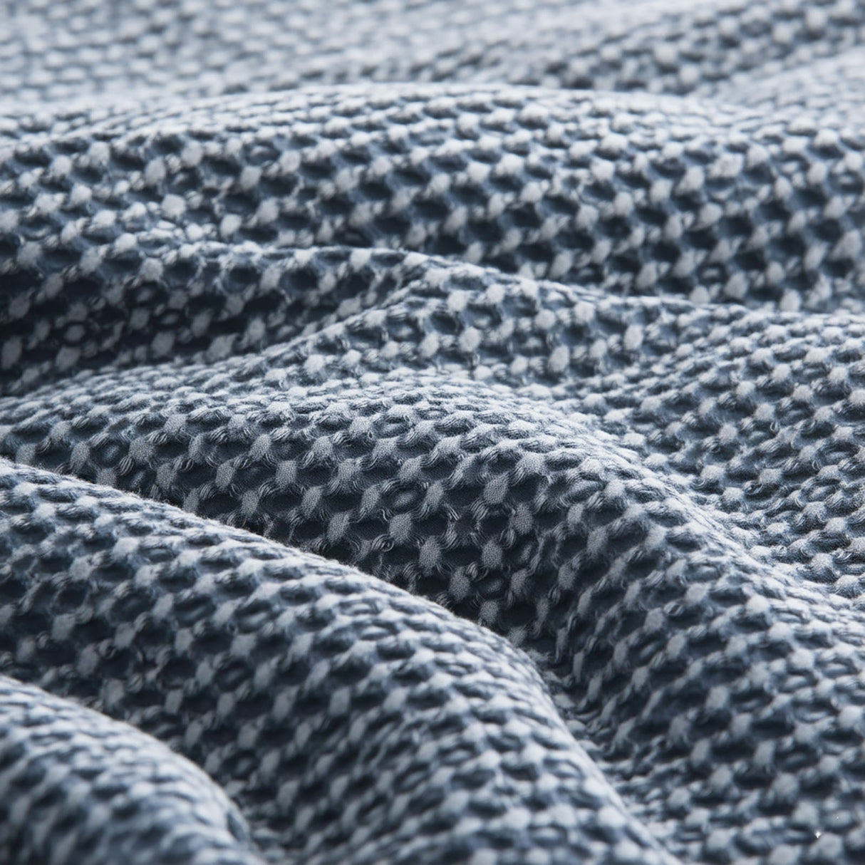 Cloud Linen  Stone Washed Cotton Waffle Comforter Set King/Super King Denim