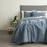 Cloud Linen  Stone Washed Cotton Waffle Comforter Set King/Super King Denim