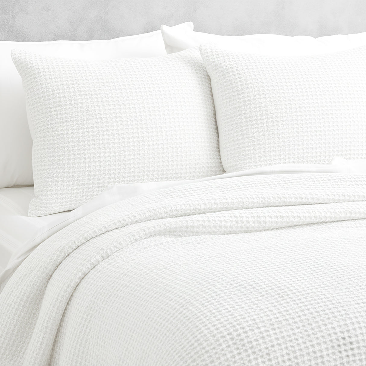 Cloud Linen Boronia Stone Washed Cotton Waffle Comforter Set Double/Queen Ivory
