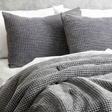 Cloud Linen Boronia Stone Washed Cotton Waffle Comforter Set Double/Queen Magnet