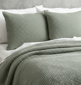 Cloud Linen Boronia Stone Washed Cotton Waffle Comforter Set Double/Queen Moss