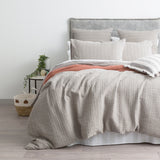 Cloud Linen Celeste Seersucker Cotton Waffle Quilt Cover Set King Charcoal