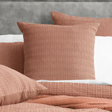 Cloud Linen Celeste Seersucker Cotton Waffle Quilt Cover Set Queen Rust