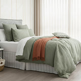 Cloud Linen Celeste Seersucker Cotton Waffle Quilt Cover Set King Sage