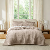 Renee Taylor Blake Velvet Coverlet Set Queen/King Nude