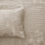 Renee Taylor Blake Velvet Coverlet Set Super King Nude