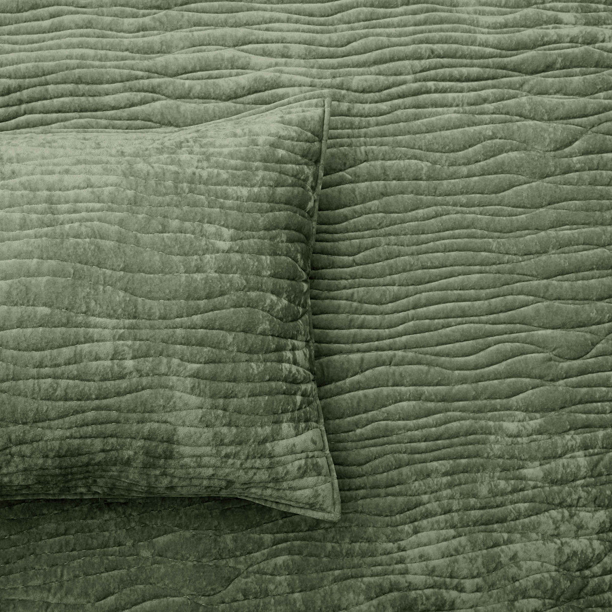 Renee Taylor Blake Velvet Coverlet Set Super King Military