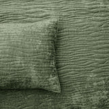 Renee Taylor Blake Velvet Coverlet Set Single/Double Military