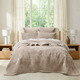 Renee Taylor Archie Cross Stitch Velvet Coverlet Set Single/Double Nude
