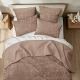 Renee Taylor Archie Cross Stitch Velvet Coverlet Set Super King Wood