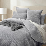 Renee Taylor Archie Cross Stitch Velvet Coverlet Set Queen/King Silver Line