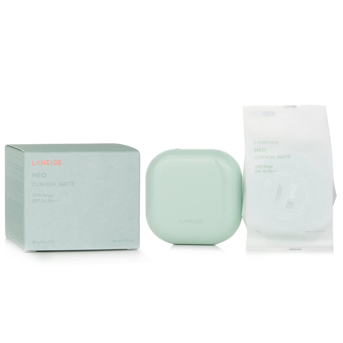 Laneige - Neo Cushion Matte SPF46 - # 21N1 Beige  - 2x15g/1.05oz