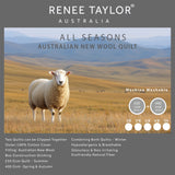 Renee Taylor All Seasons 2 in 1 Australian Wool Quilt Queen